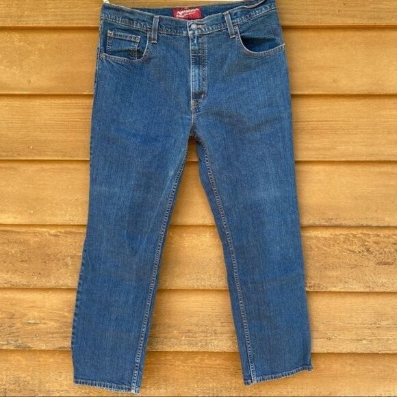 Vintage Arizona Jeans Y2K Relax Straight Blue Jeans Lightly Distressed Size 36 - Picture 1 of 10